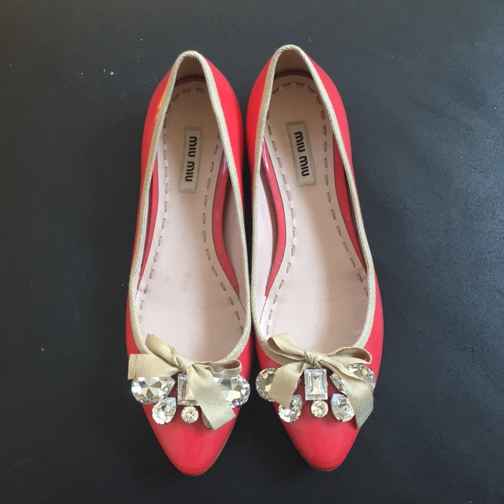 Miu miu jeweled flats